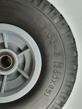 2x PU Rad Ø 260 x 85, 3.00-4 Industrielager Sackkarre Nabelänge 60 mm